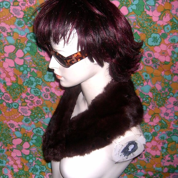 Vintage Genuine Fur and Suede Trinity Bag with Mirror and Coin Purse - Picture 12 of 15